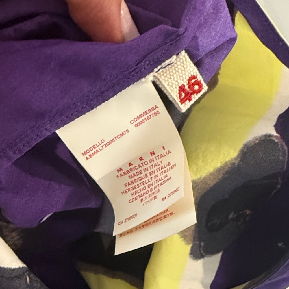 Marni Vibrant Purple and Yellow Floral Mini Dress size 46 - Picture 6 of 6